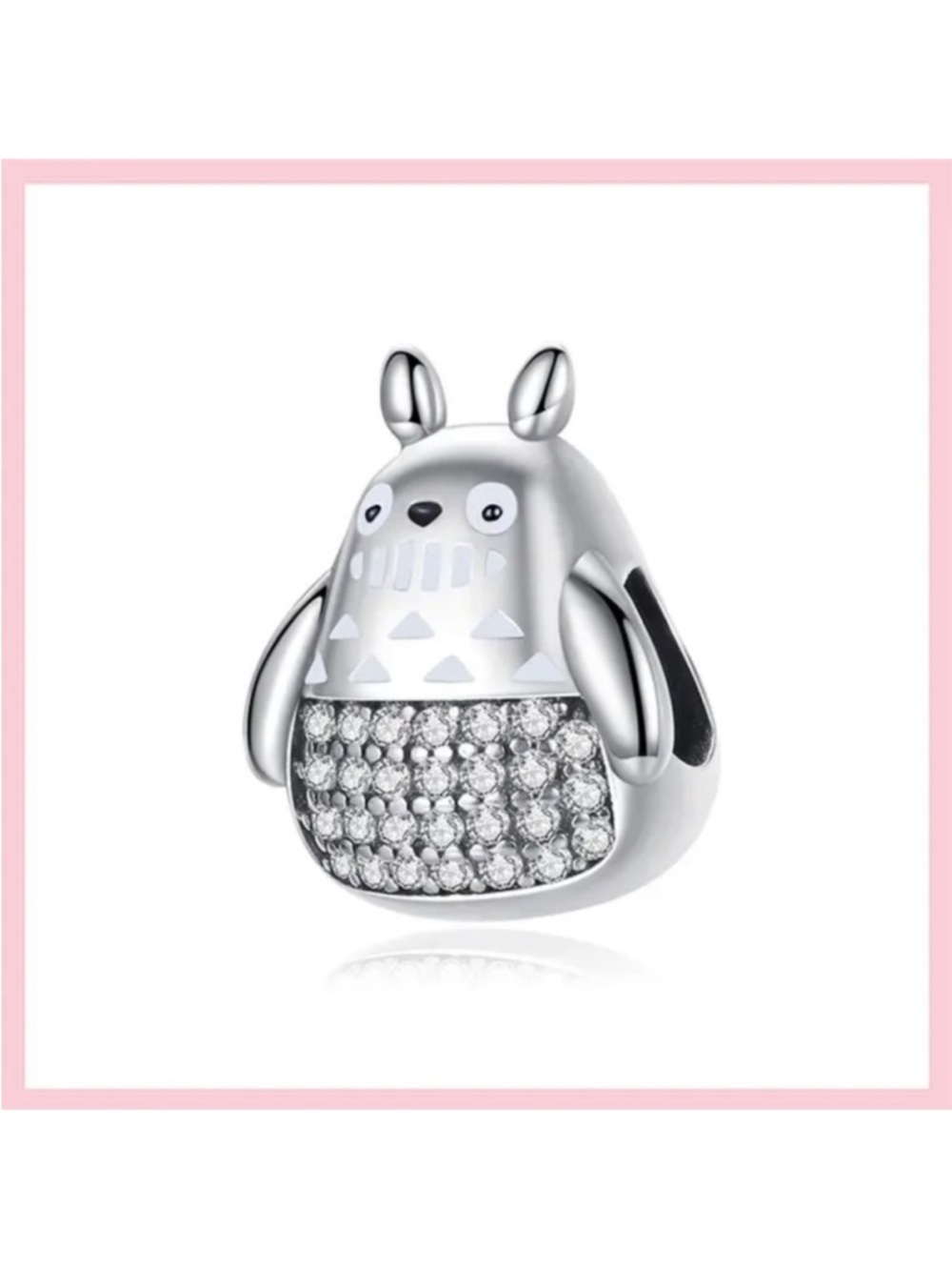 Pandora Silver my neighbor Totoro Charm Cubic Zirconia crystal rhinestones